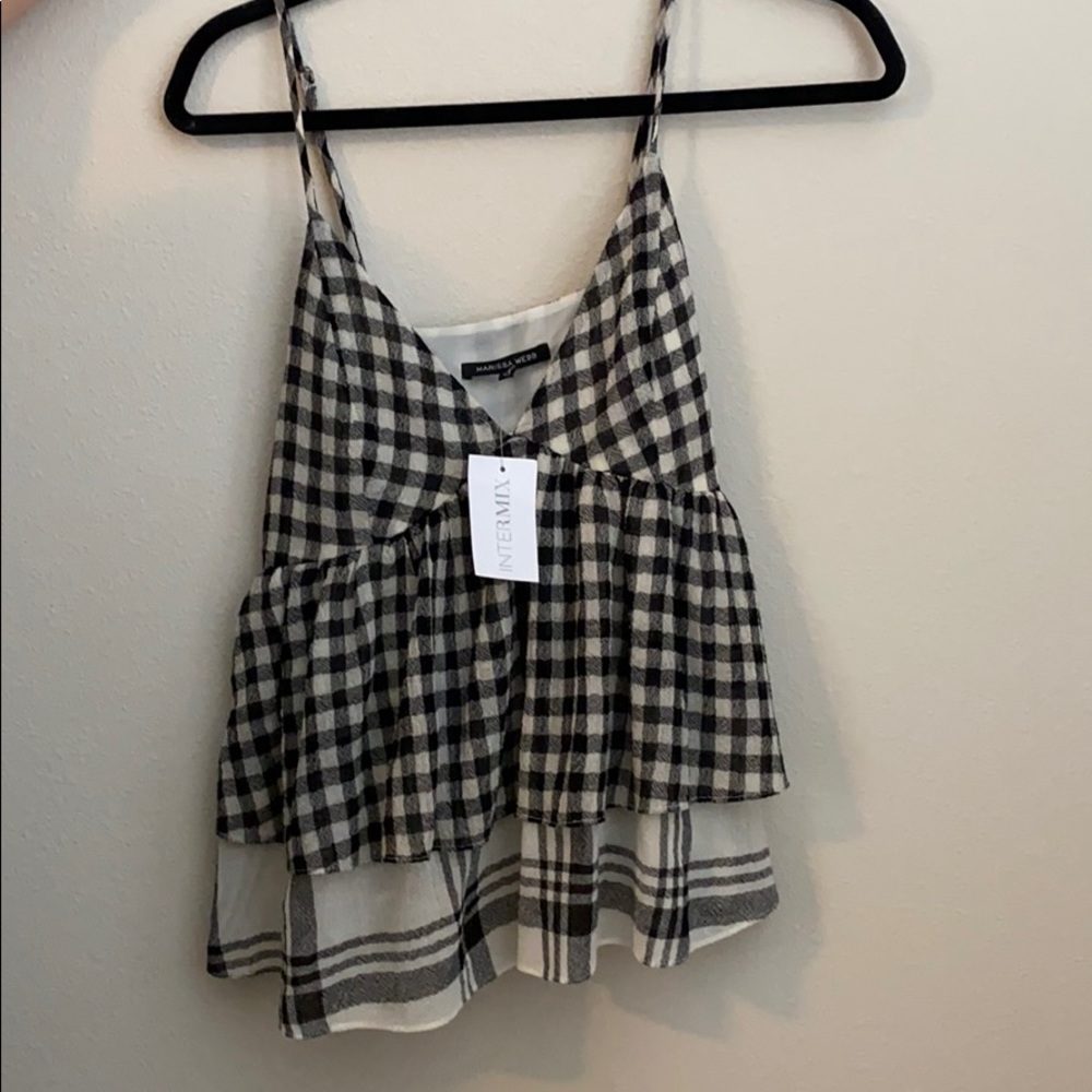 Intermix Gingham empire cut top
